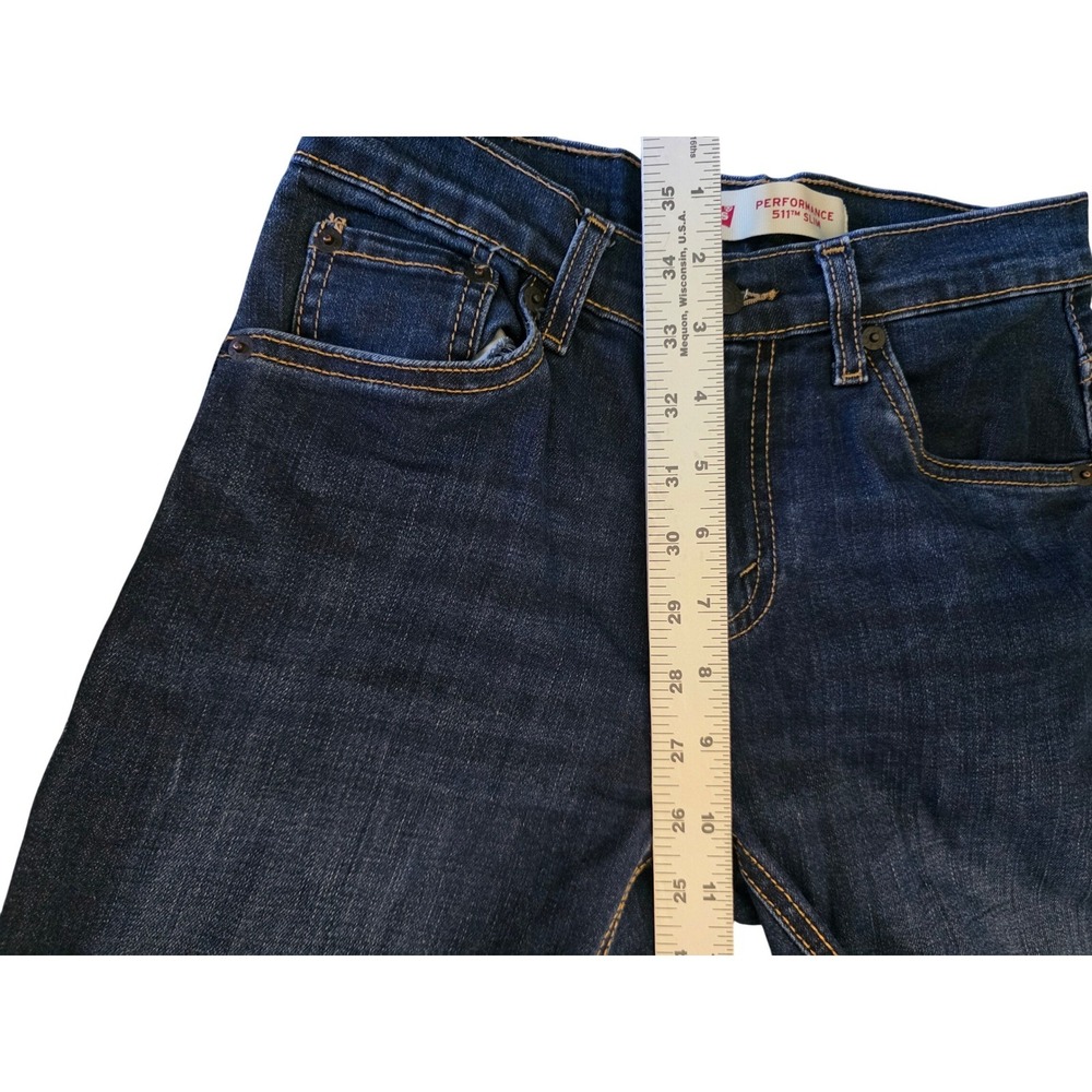Levis 511 Slim Performance Jeans Women's 14 Reg Dark Wash Denim 27x29 - Picture 6 of 9